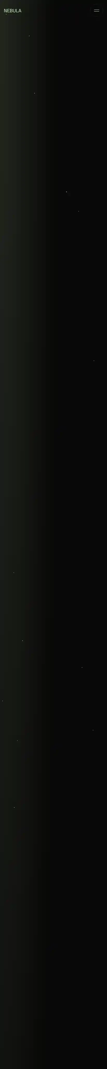 Nebula home page on mobile
