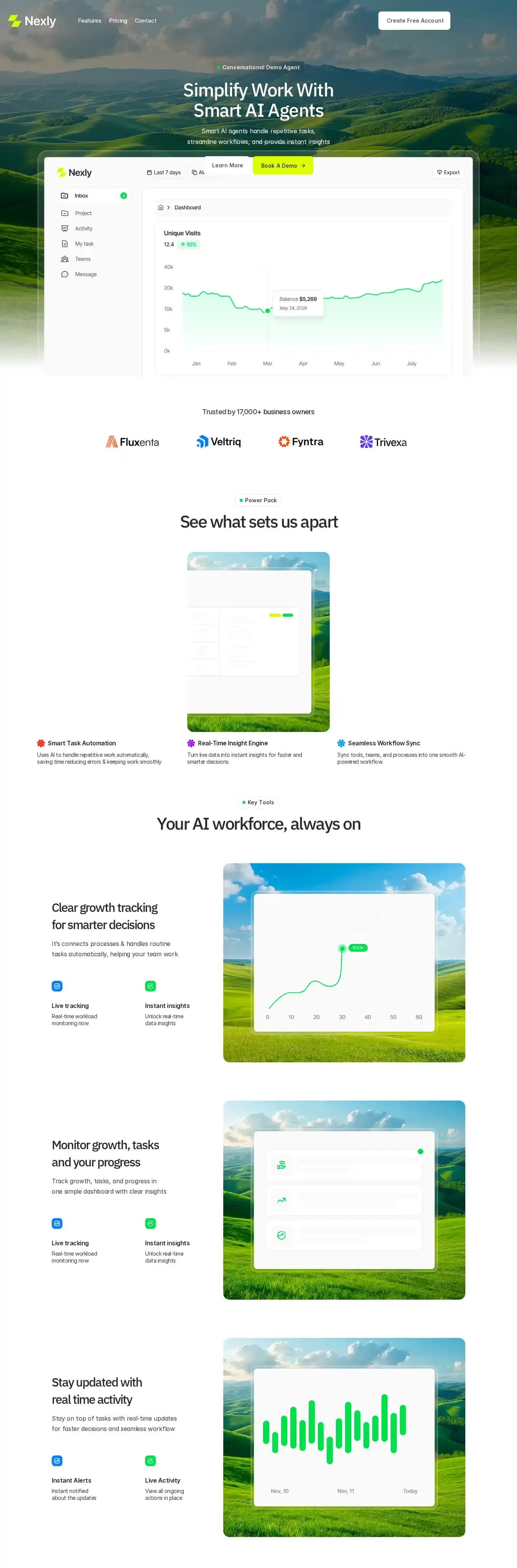 Neexly home page on desktop