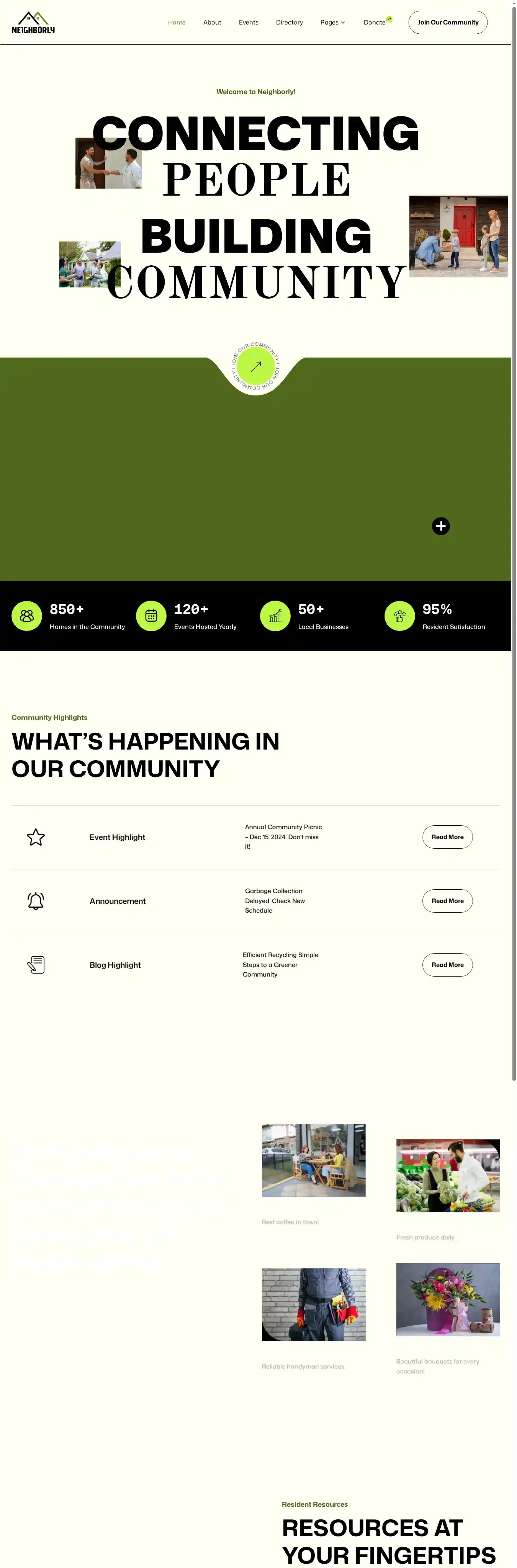 Neighborly home page on desktop