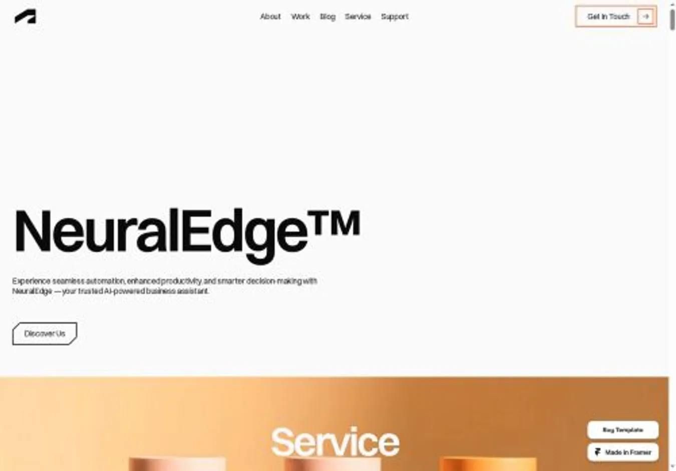 NeuralEdge home page on desktop