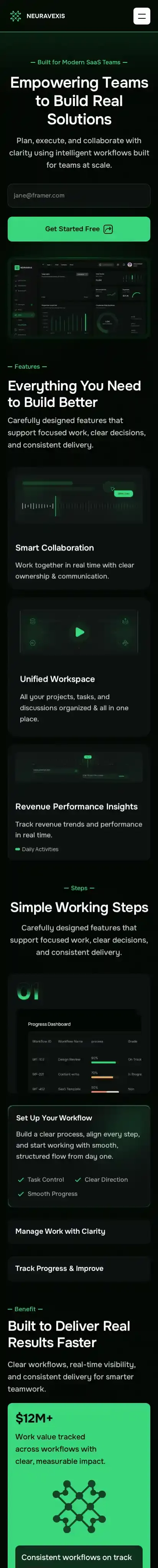 Neuravexis home page on mobile