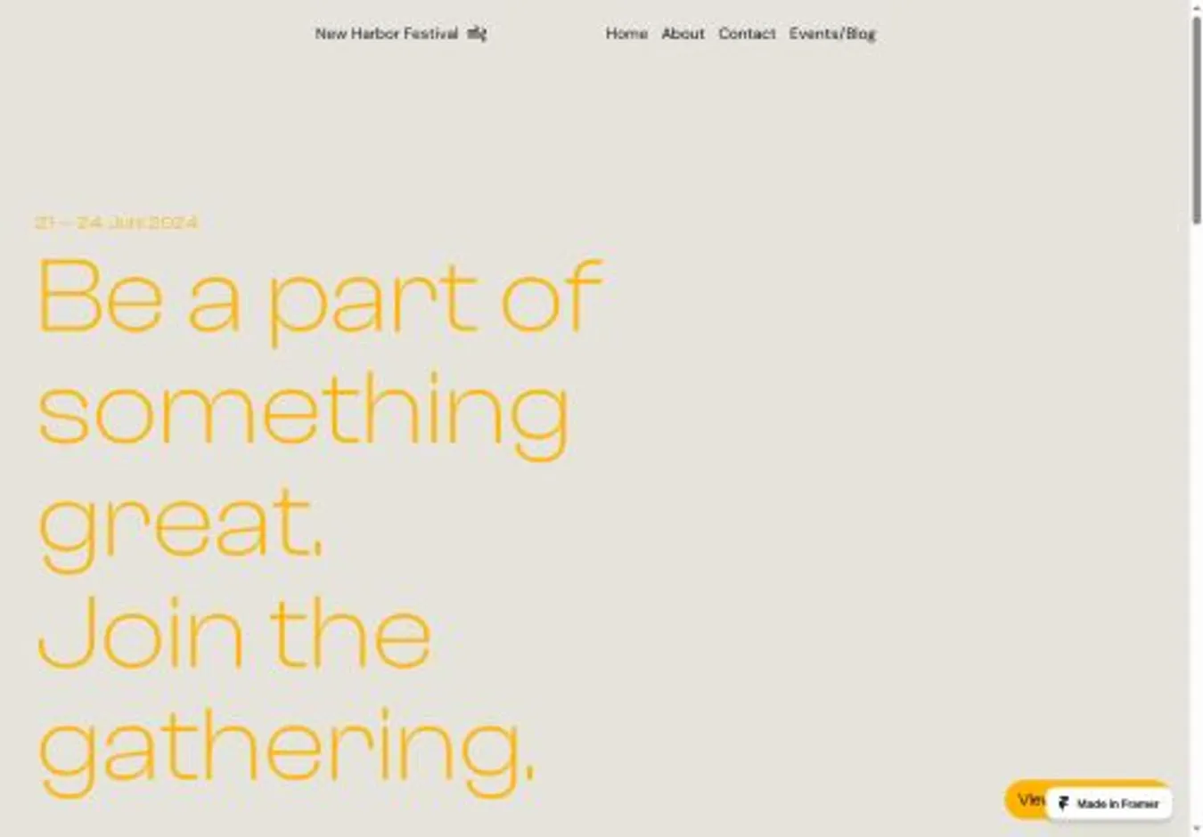 NewHarbor home page on desktop