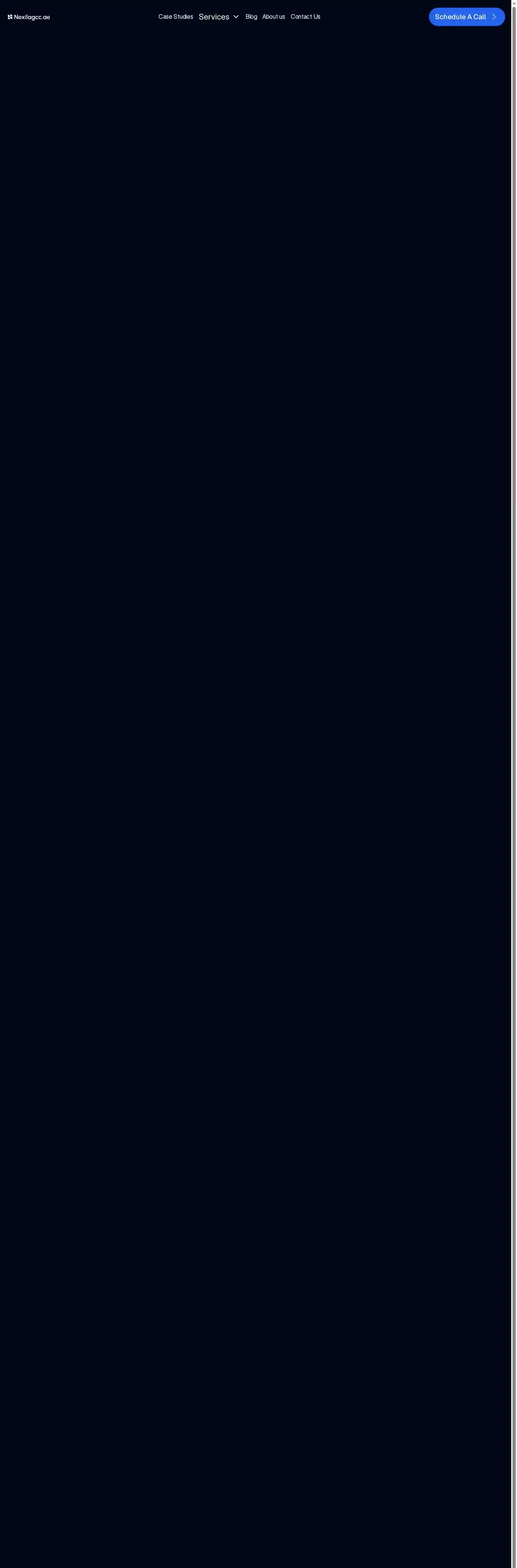 Nexila GCC home page on desktop