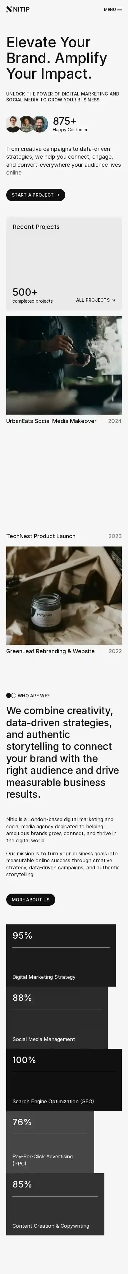 Nitip home page on mobile