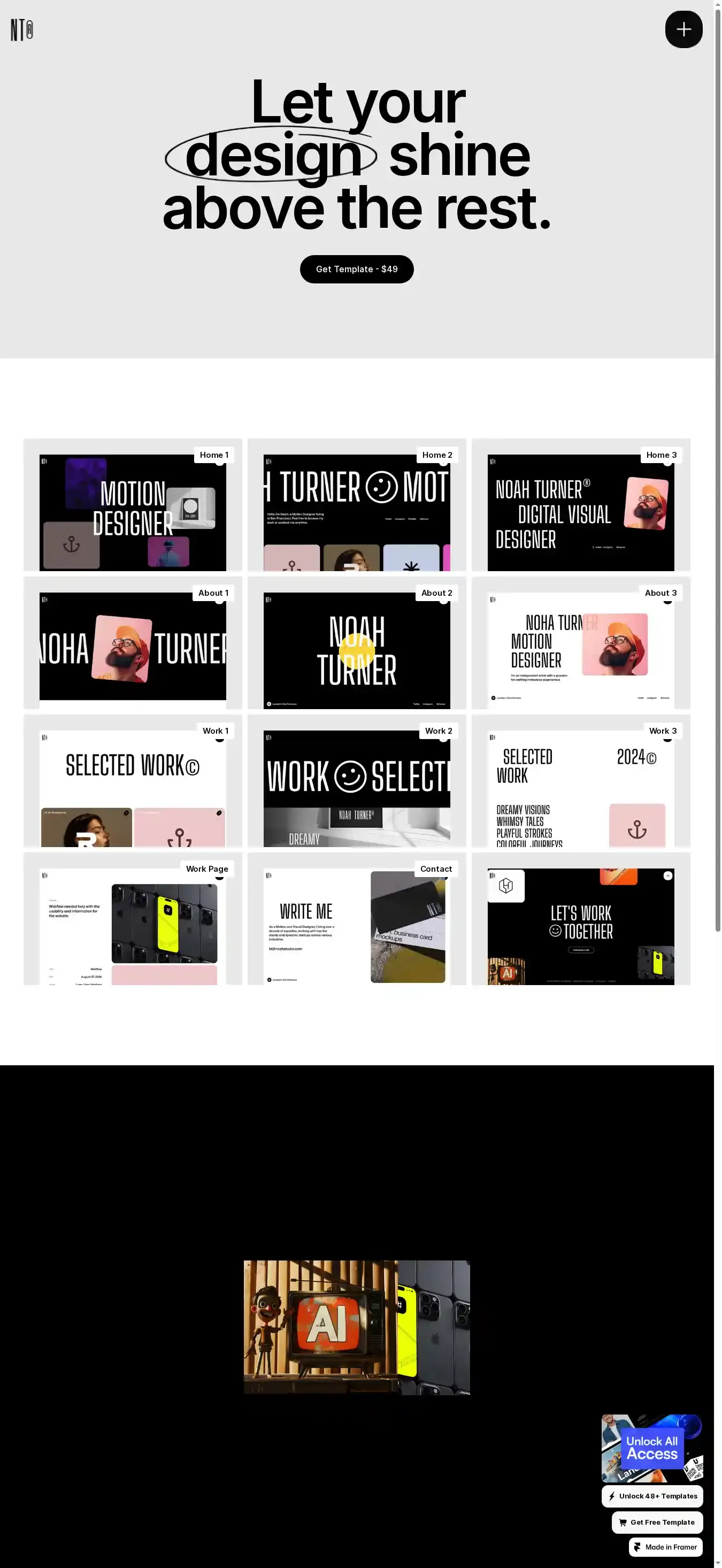 Noah X home page on desktop