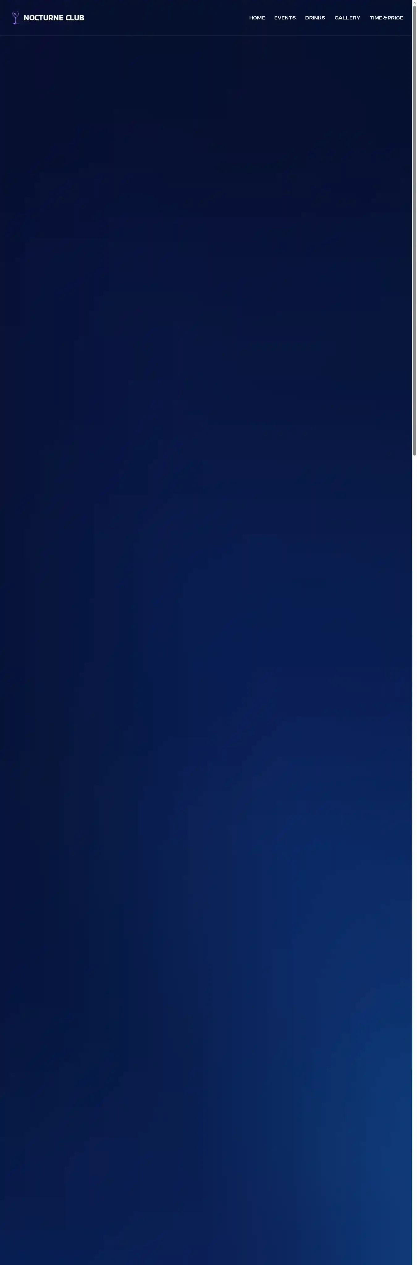 NOCTURNE CLUB home page on desktop