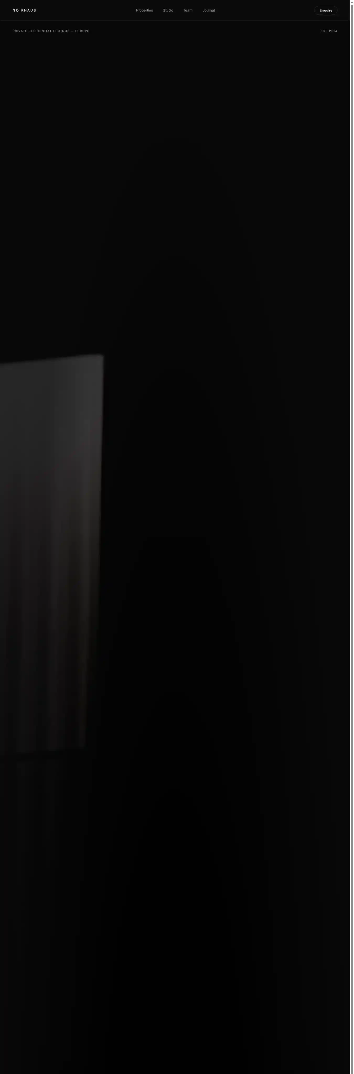 NOIRHAUS home page on desktop