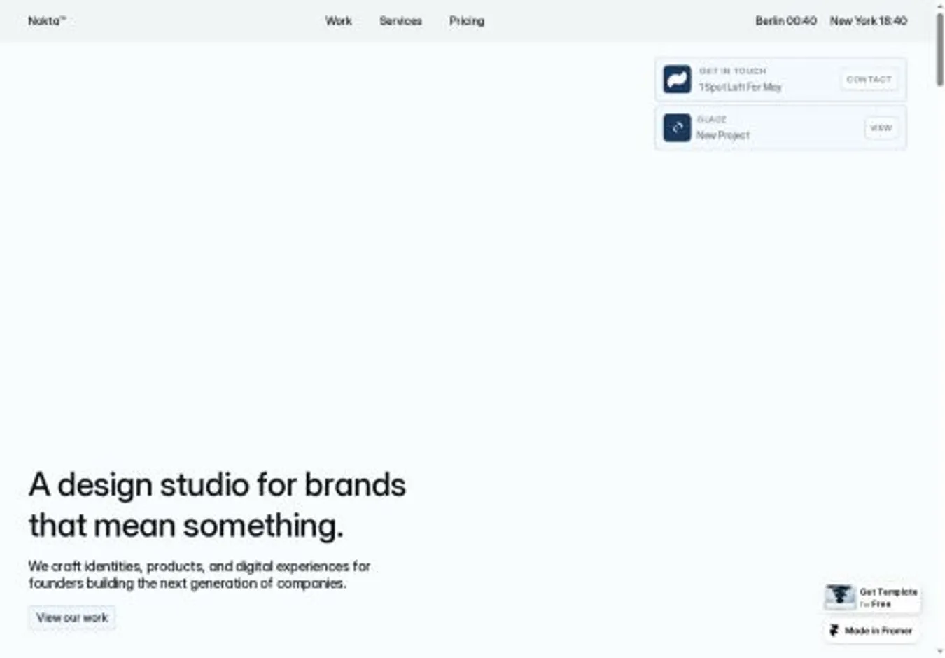 Nokta home page on desktop