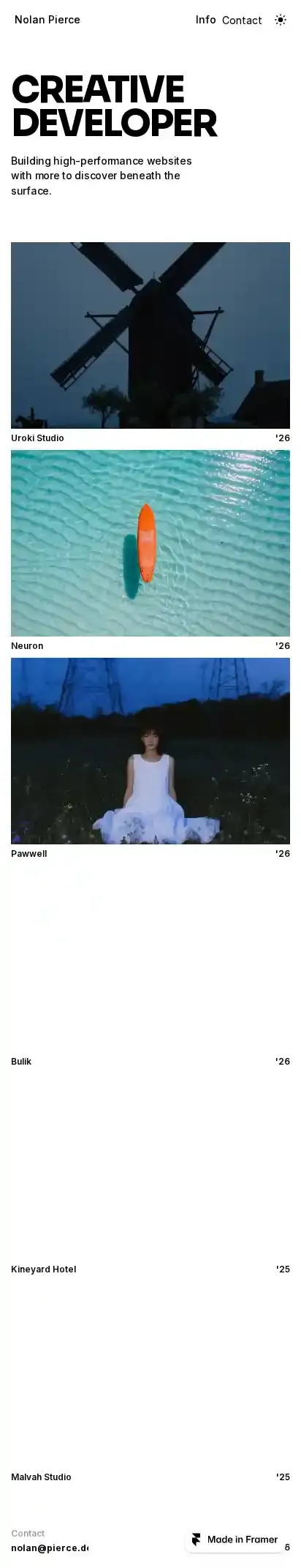 Nolann home page on mobile