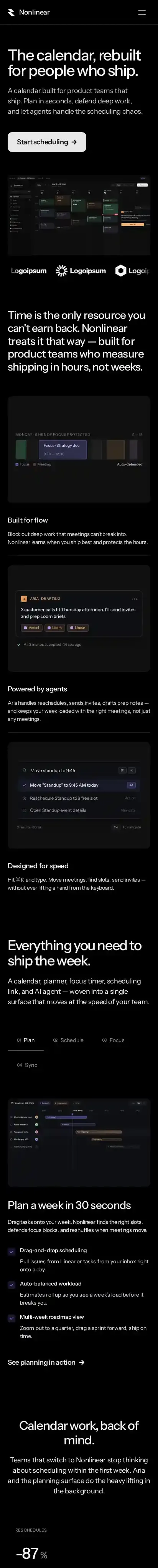 Nonlinear home page on mobile