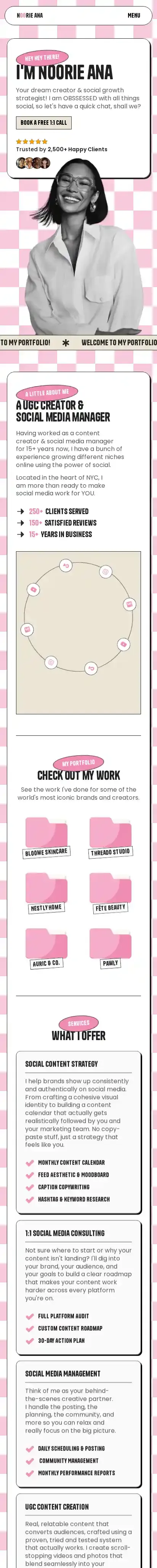 NOORIE home page on mobile