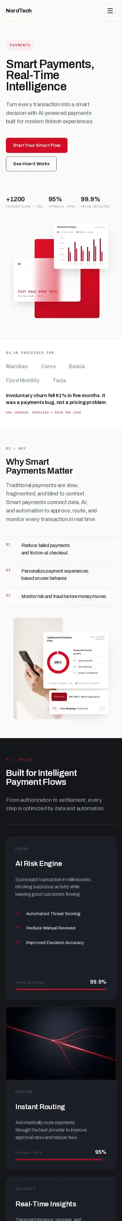 NordTech home page on mobile