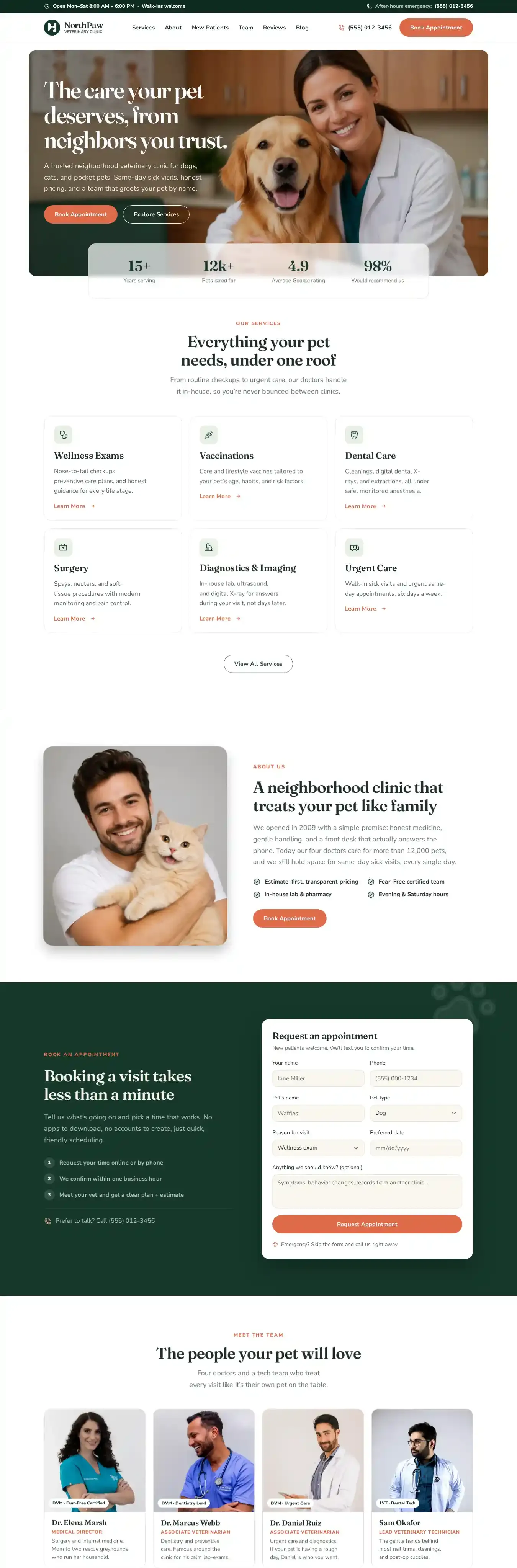NorthPaw home page on desktop