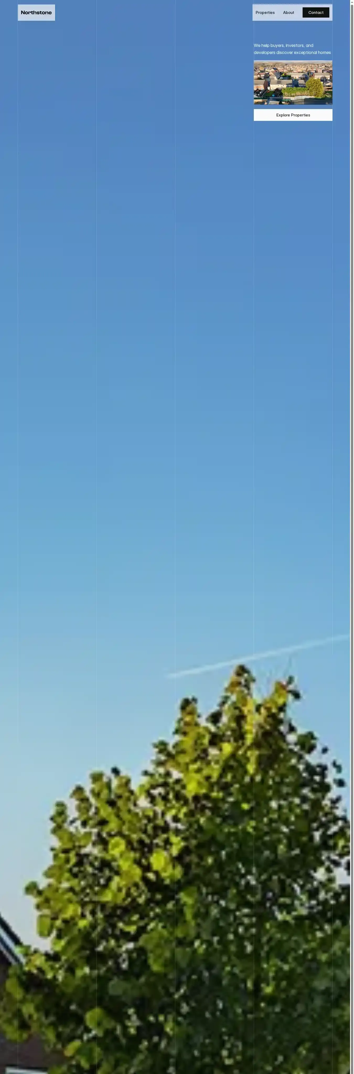 Northstone home page on desktop