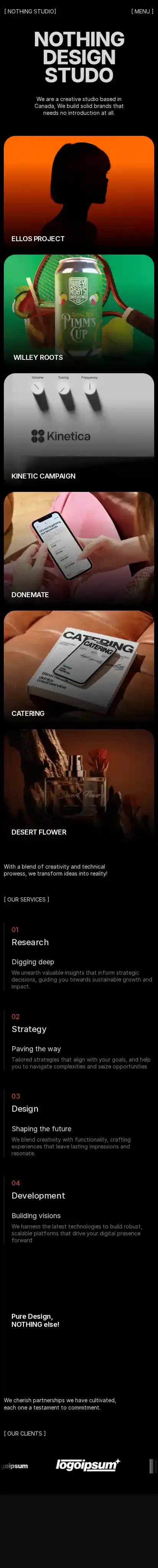 Nothing home page on mobile