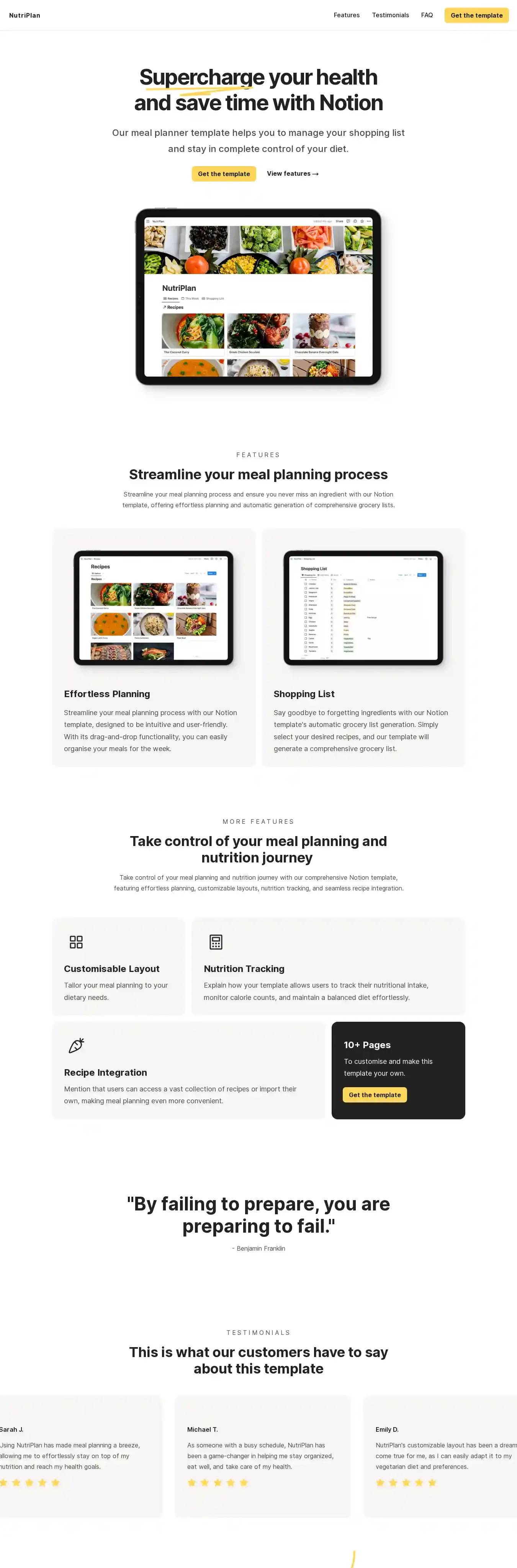 Notor home page on desktop