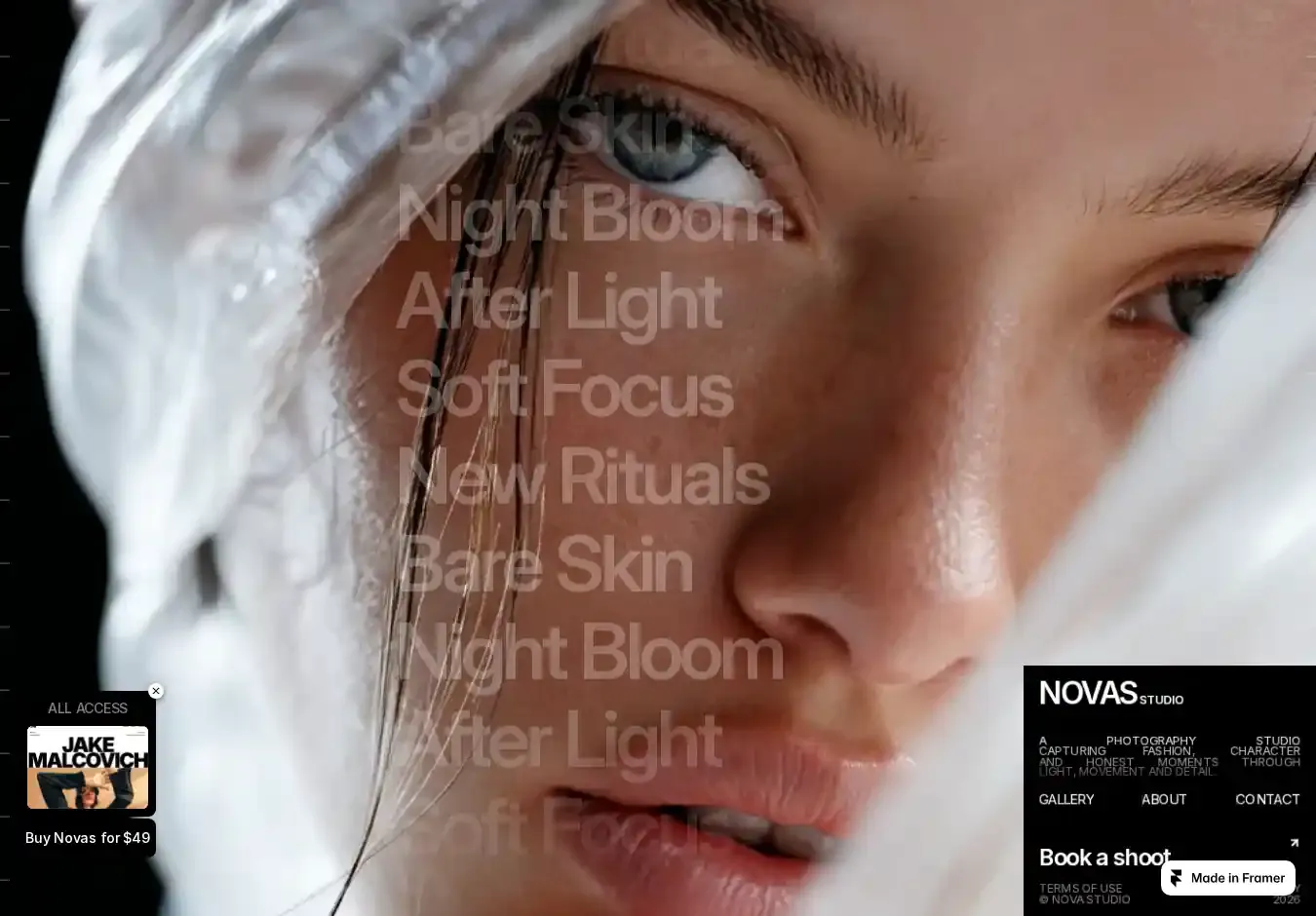 Novasstudio home page on desktop