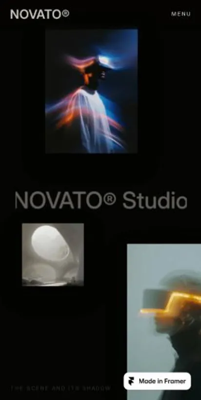 NOVATO® Studio home page on mobile
