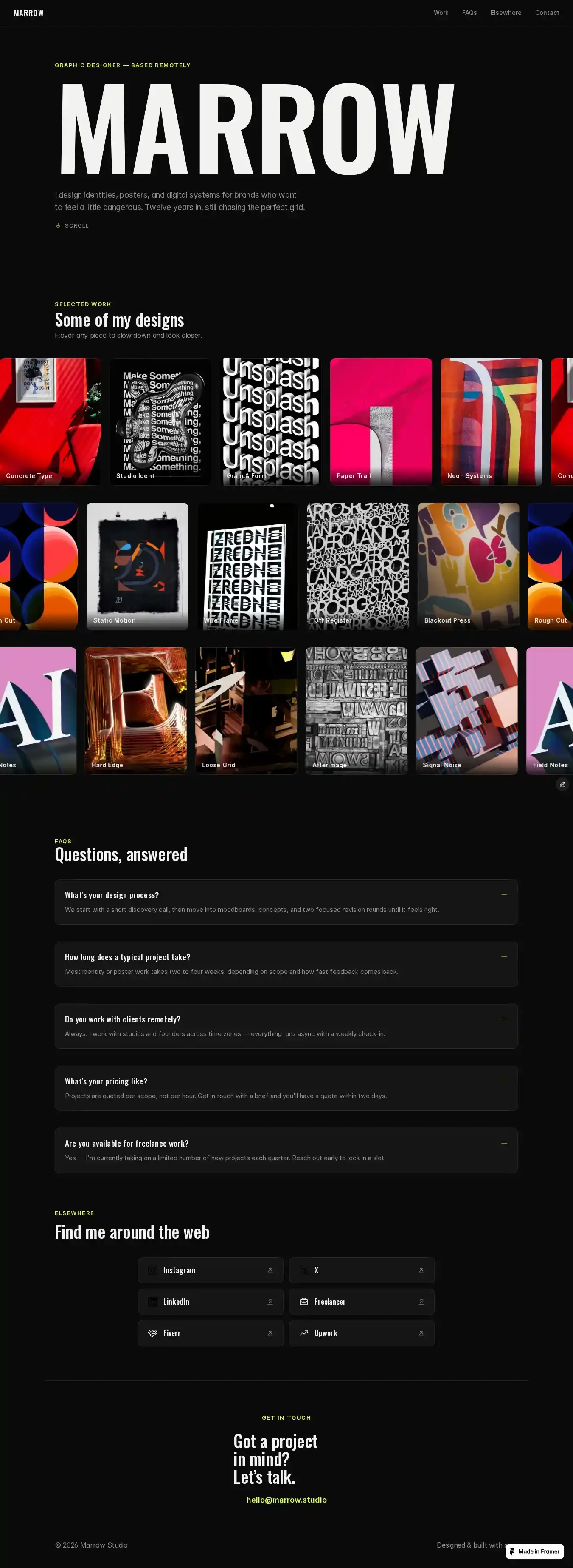 Noxious home page on desktop