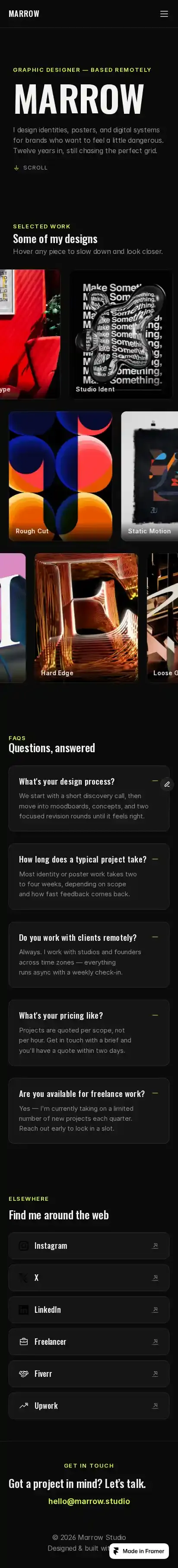 Noxious home page on mobile