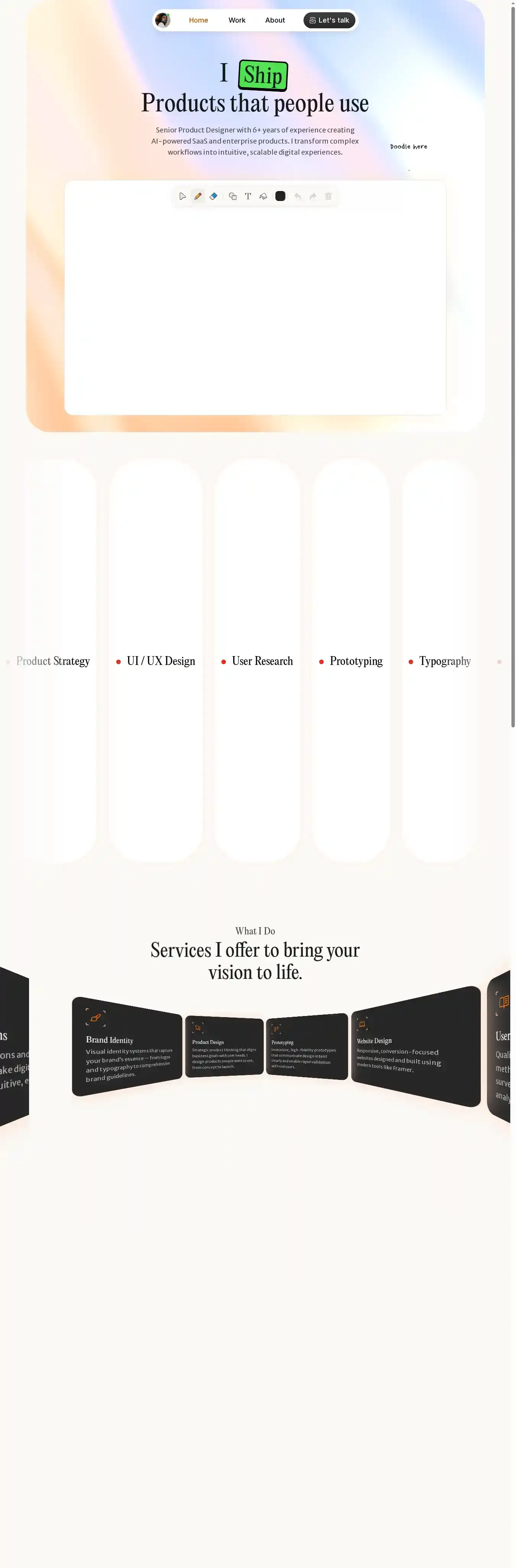 Nuance 2.0 - UI UX home page on desktop