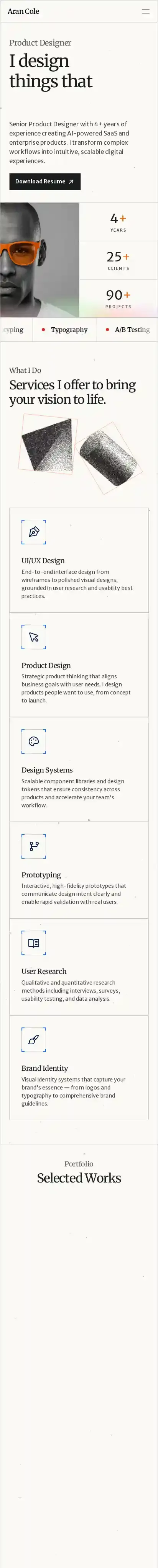 Nuance home page on mobile
