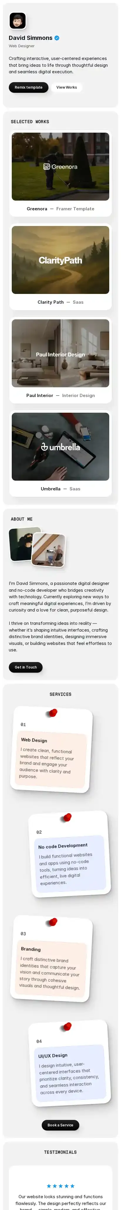 Nue home page on mobile
