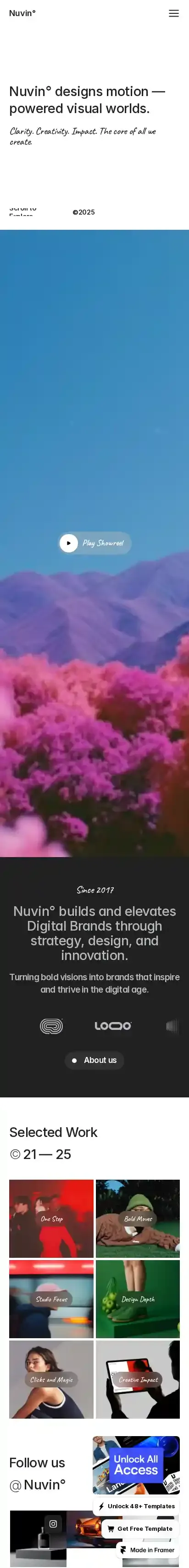 Nuvin X home page on mobile