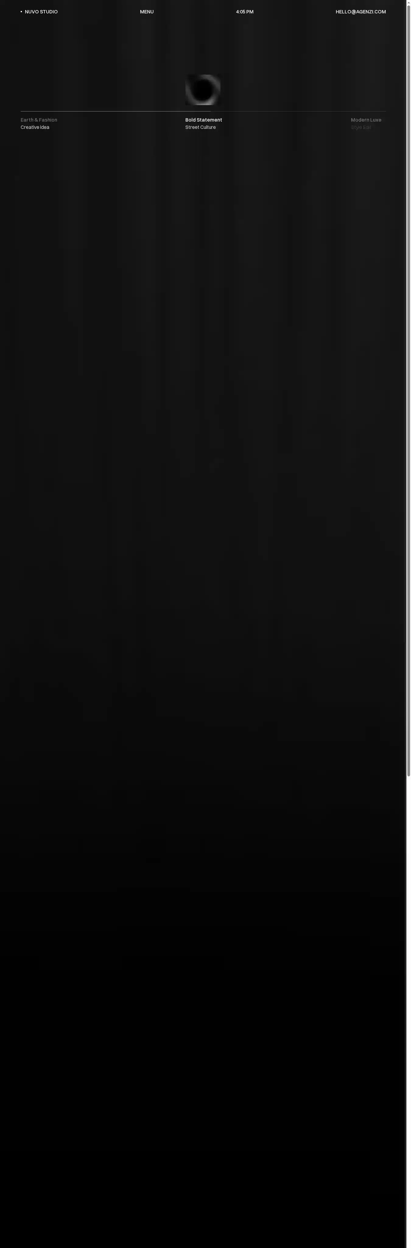 Nuvo Studio home page on desktop