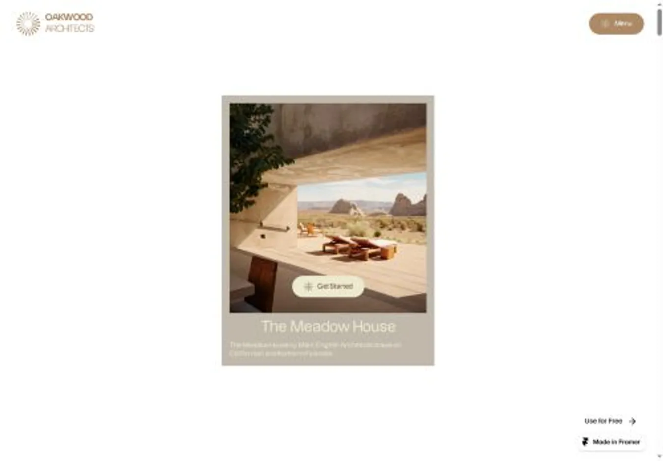 Oakwood home page on desktop