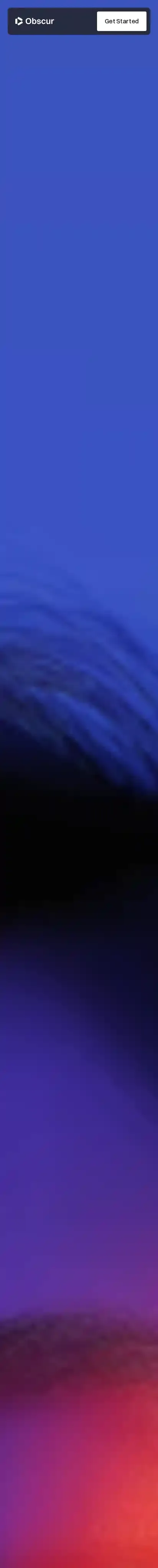 Obscur Tech home page on mobile