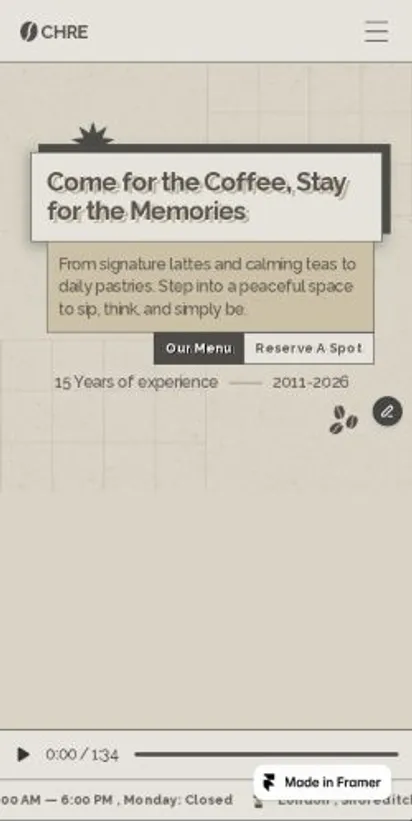 Ochre home page on mobile