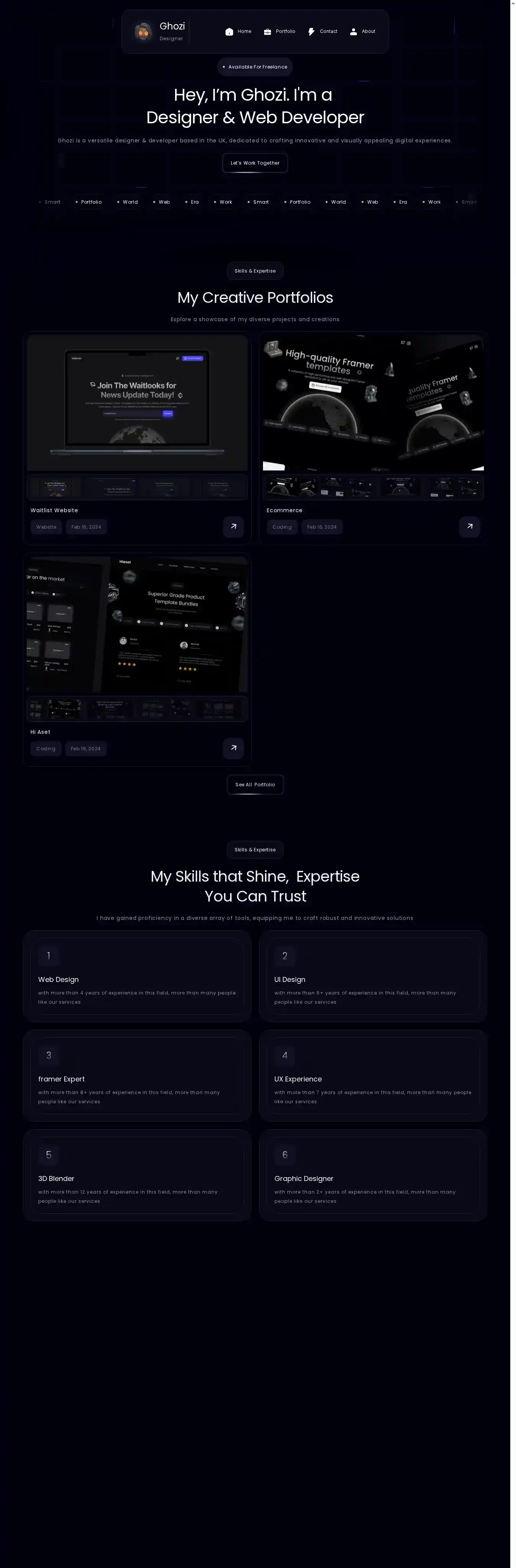 Oliox home page on desktop