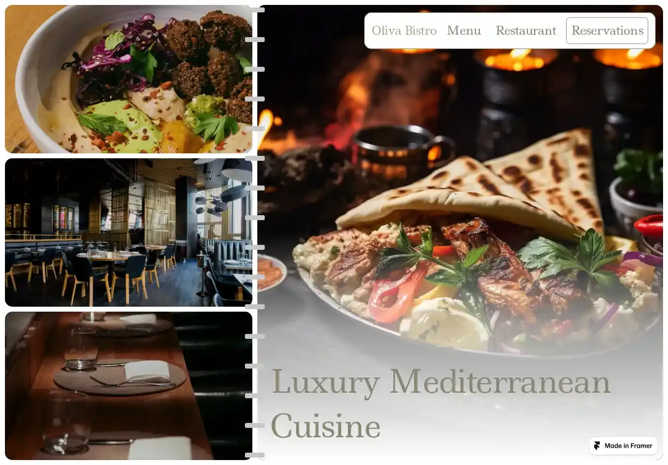 Oliva Bistro Remix home page on desktop