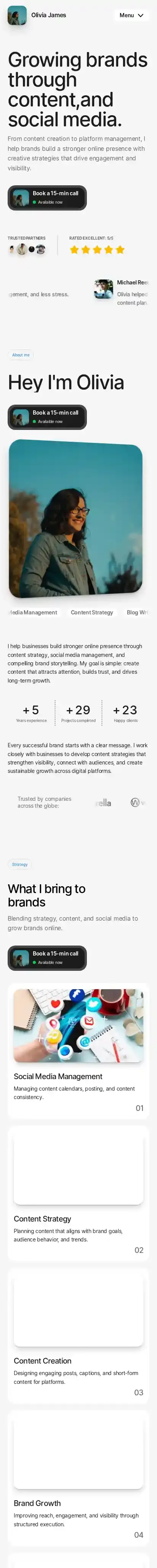 Oliviaaaaaaa home page on mobile