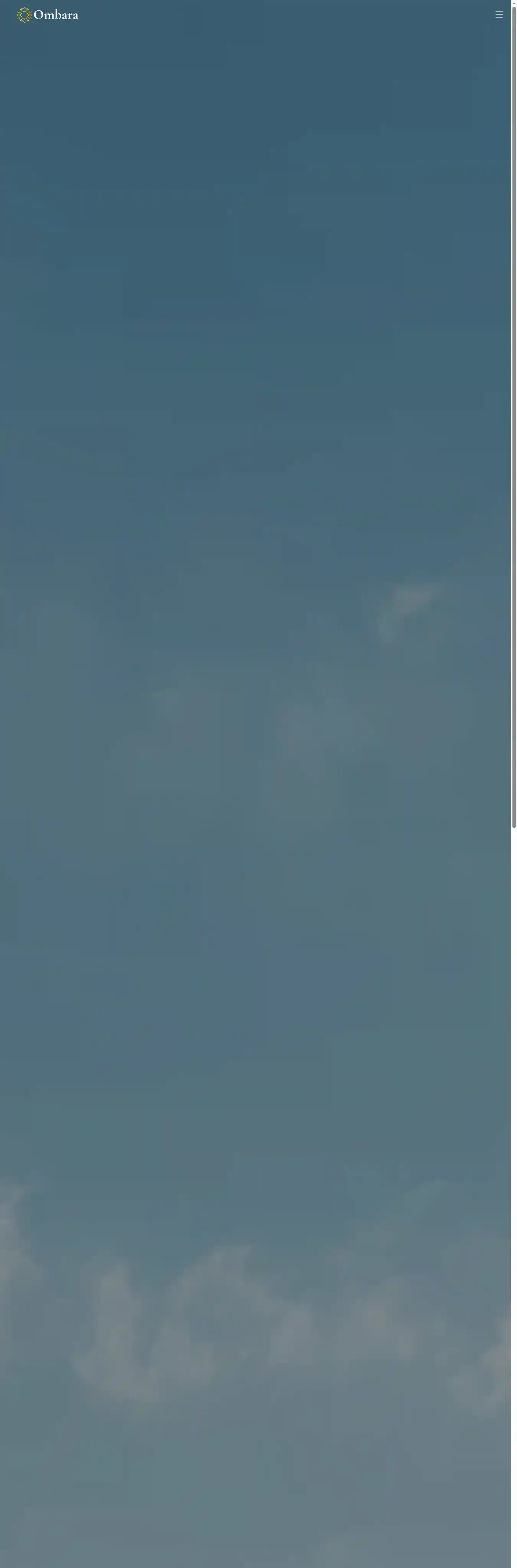 Ombara lite home page on desktop