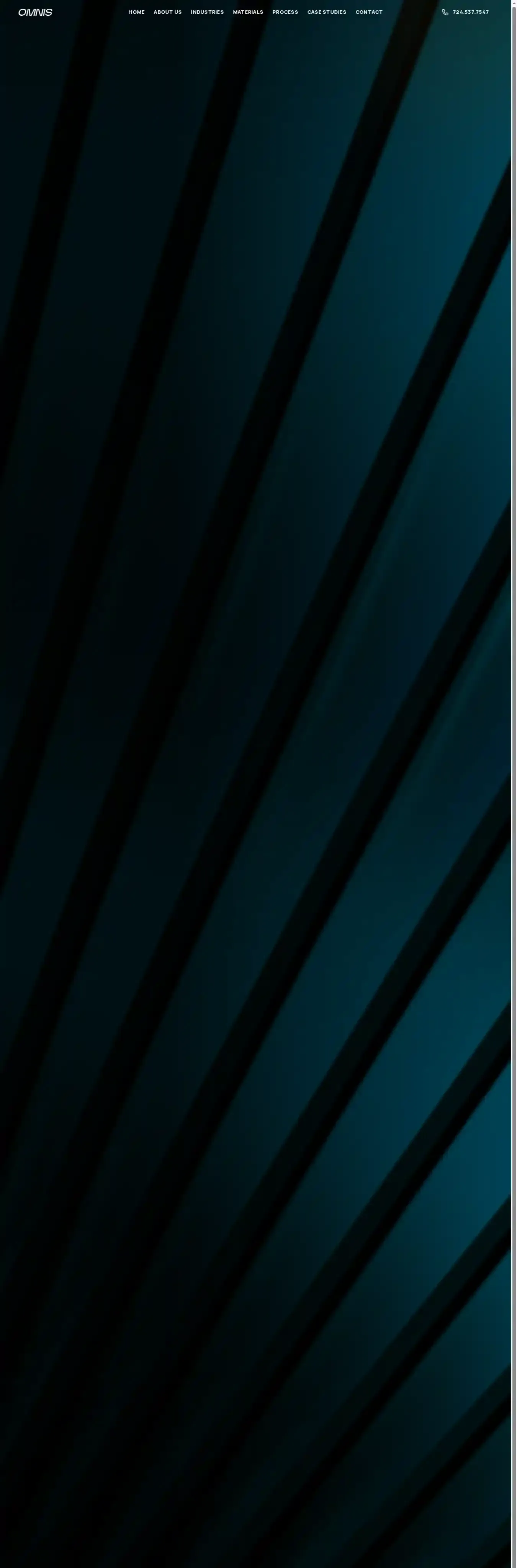 Omnis home page on desktop