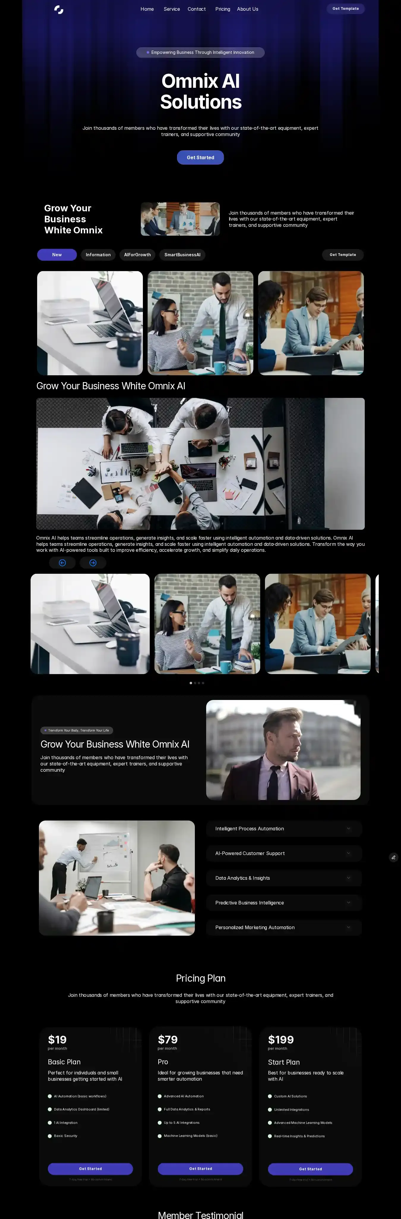 Omnix Studio home page on desktop