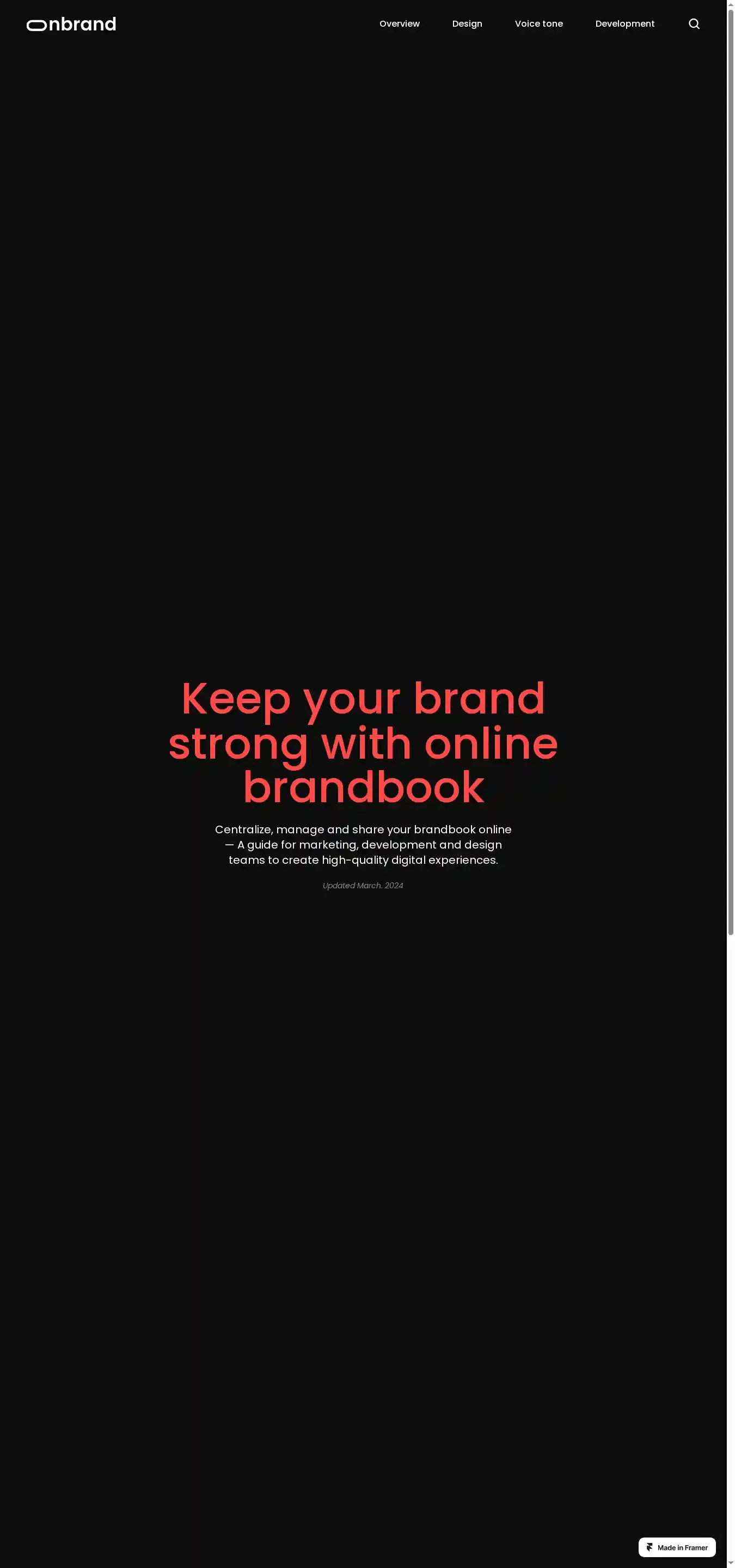 Onbrand home page on desktop