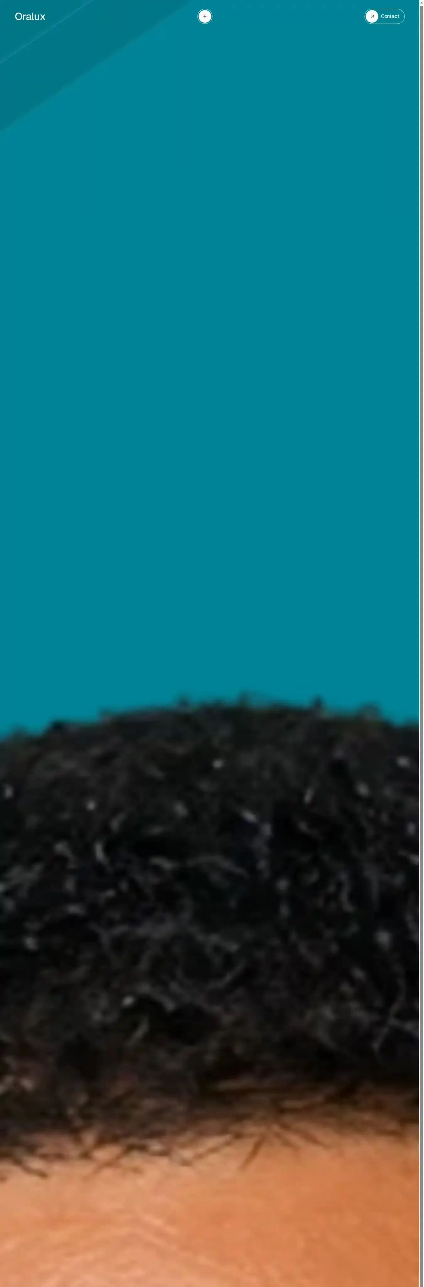Oralux home page on desktop