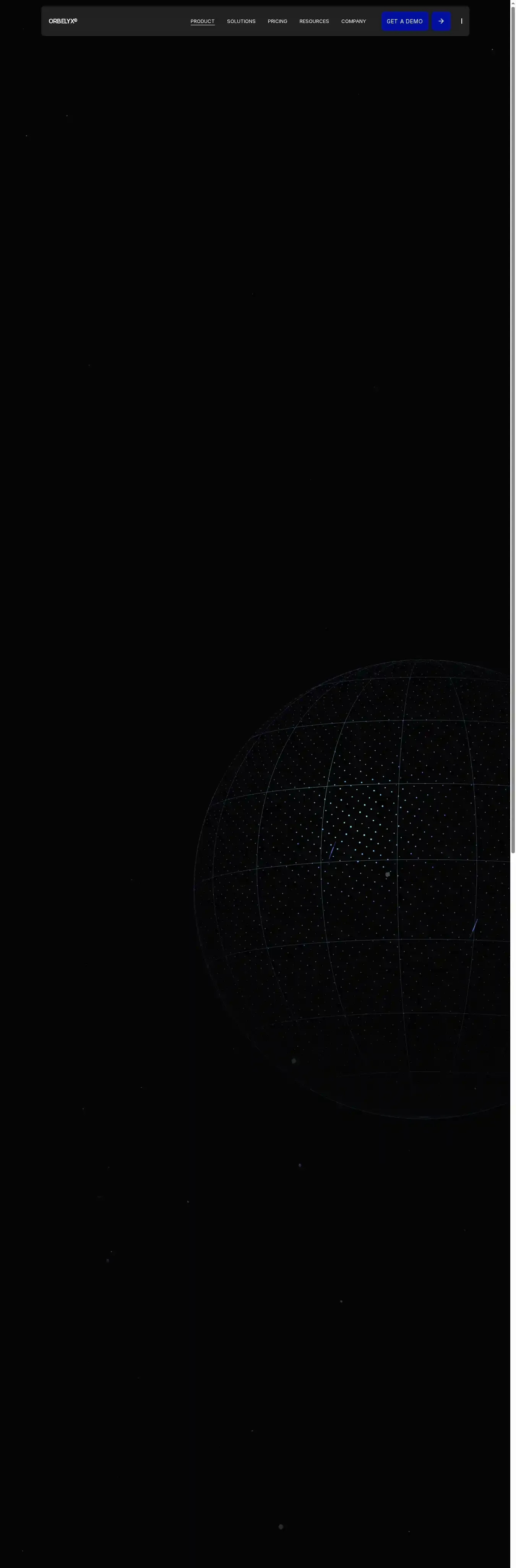 Orbelyx home page on desktop