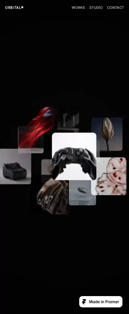 Orbital Studio home page on mobile