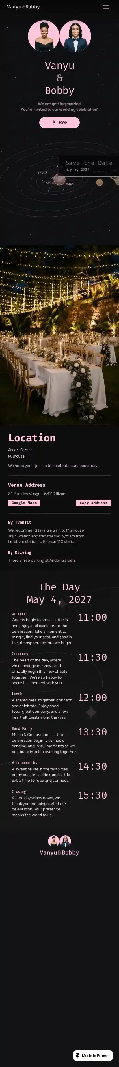 Orbite home page on mobile