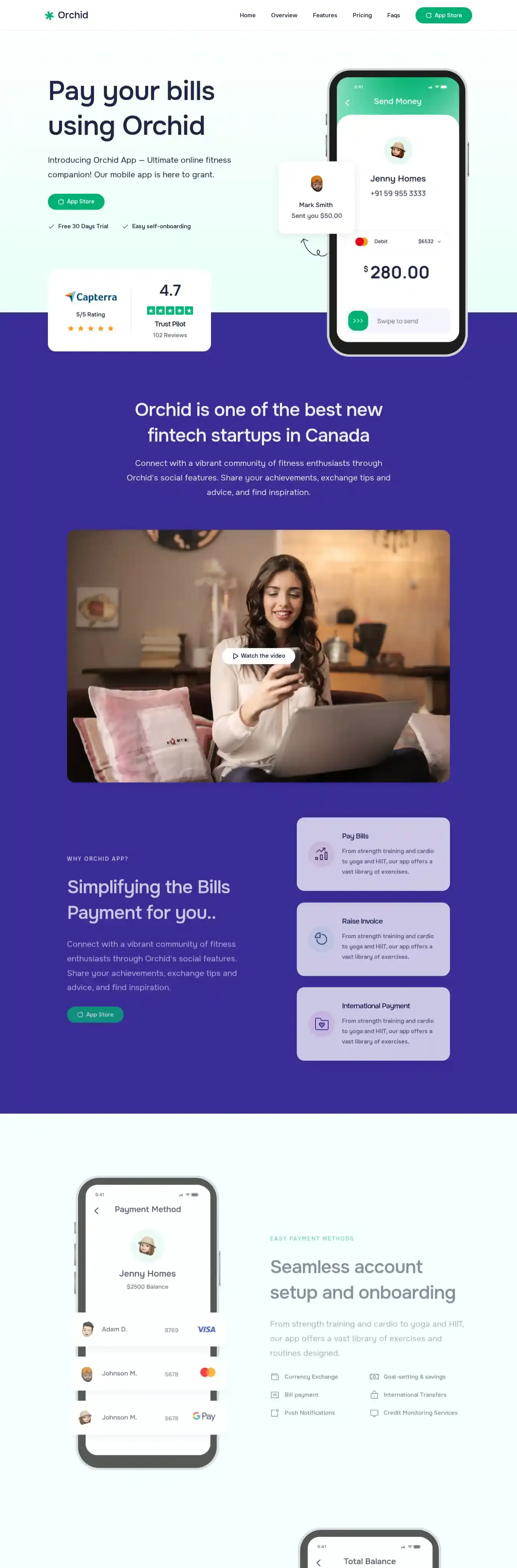 Orchid App home page on desktop
