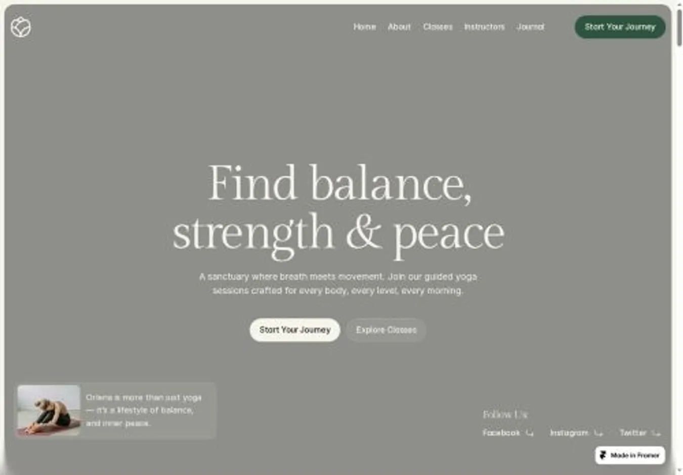 Orlena home page on desktop