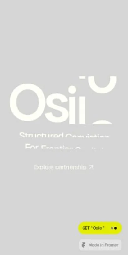 Osilo home page on mobile