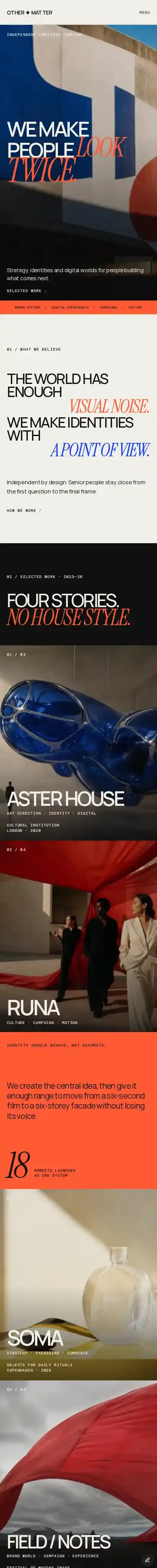 Other / Matter home page on mobile