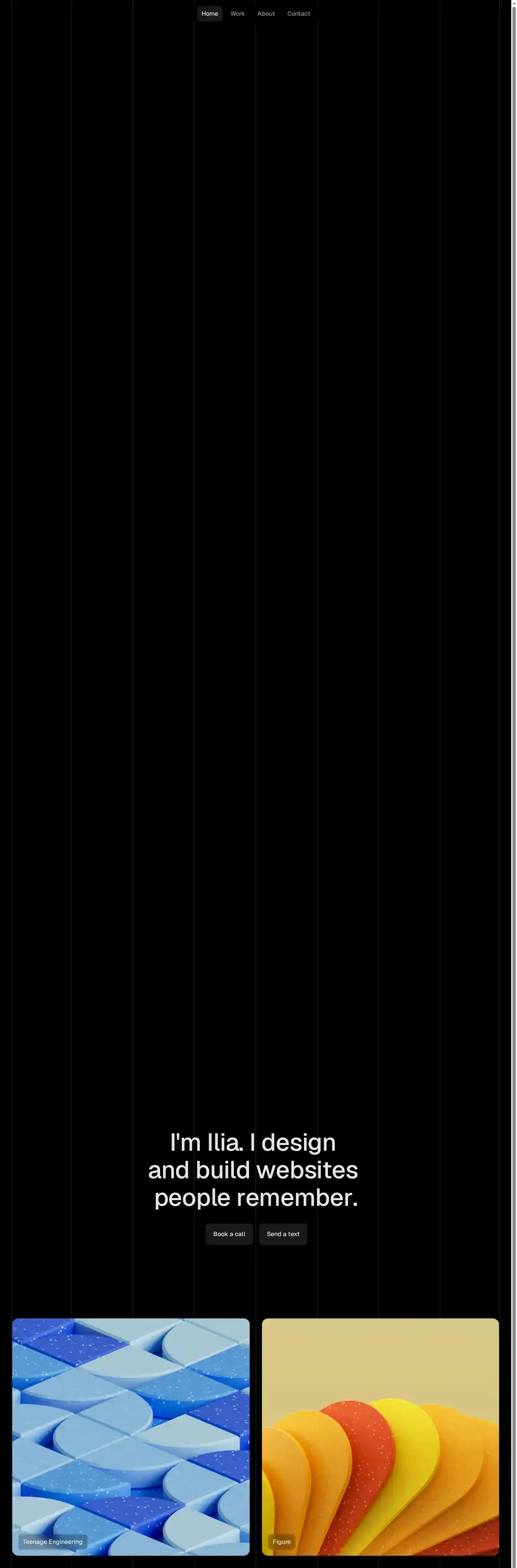 Outlined home page on desktop