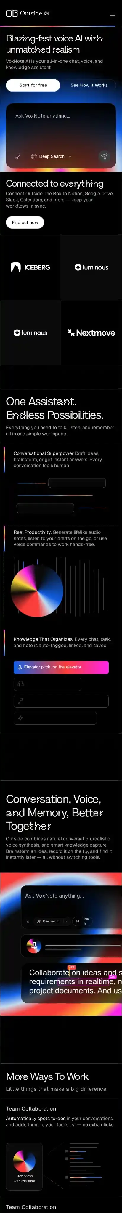 Outside home page on mobile