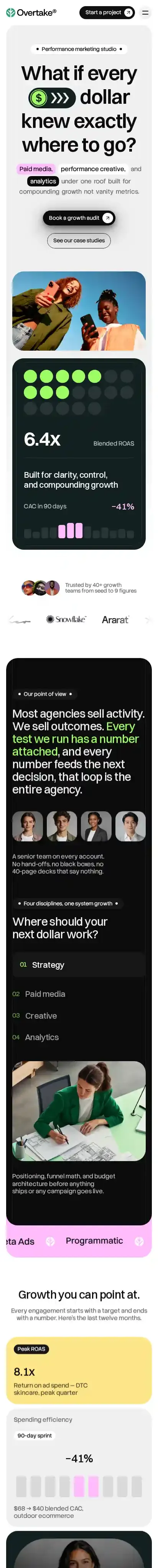 Overtake home page on mobile